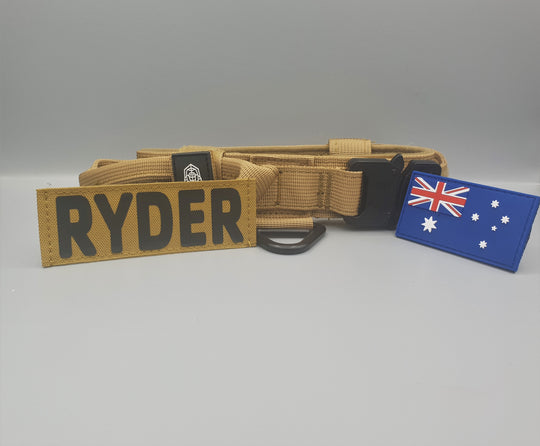 1.5" COYOTE TAN TACTICAL COLLAR |Dog chain collar