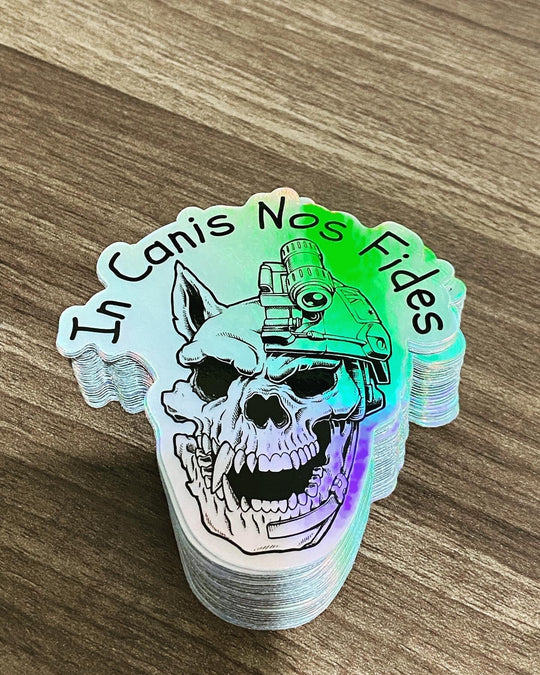 Holographic In Dogs We Trust sticker