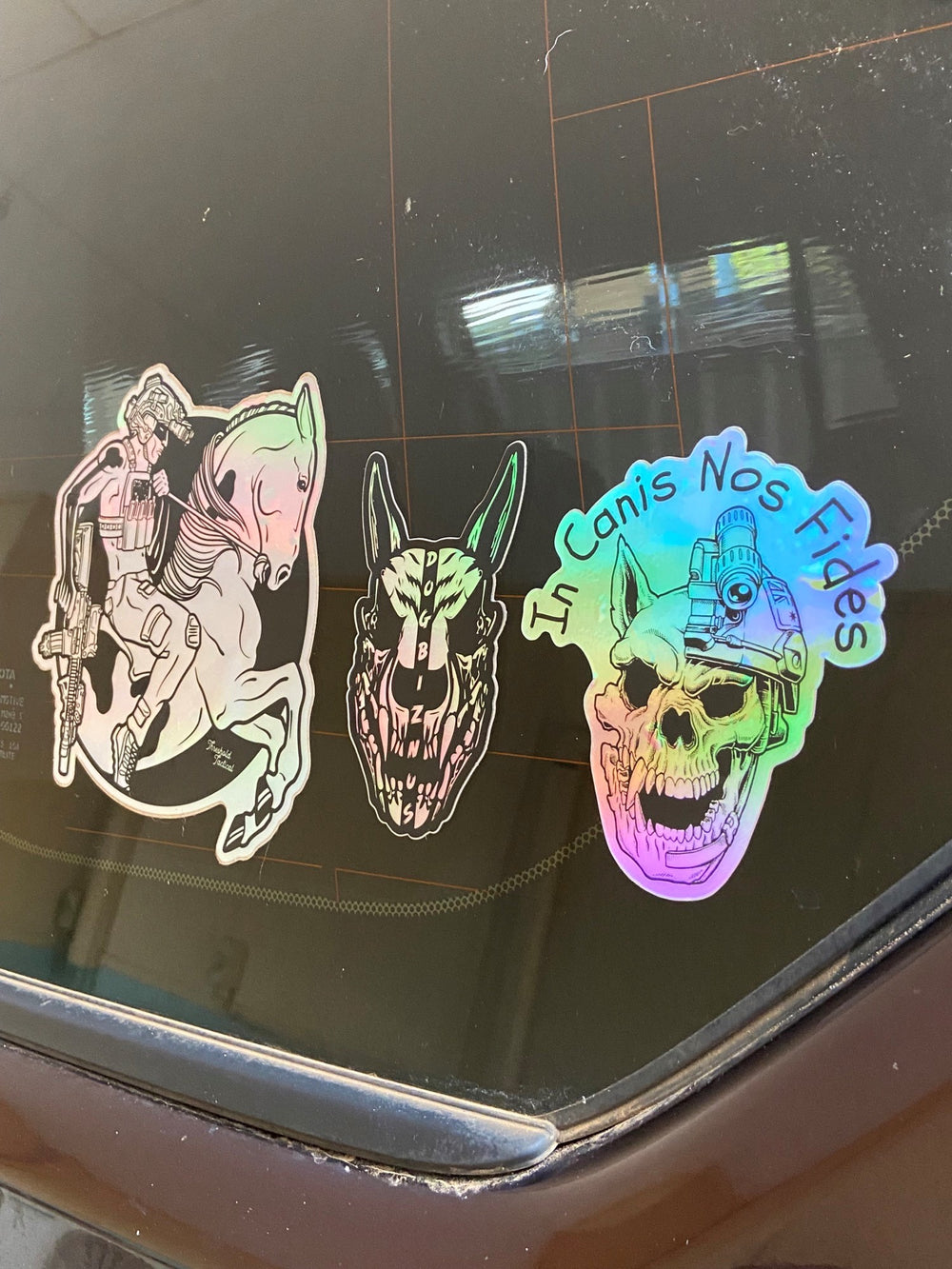 Holographic In Dogs We Trust sticker